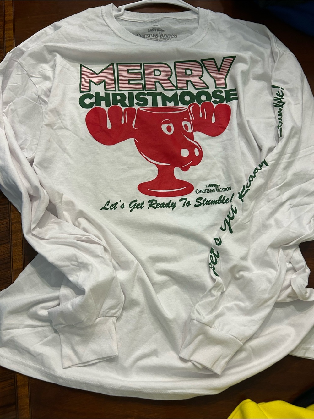 Christmas Vacation 'Merry Christmoose' White Long Sleeve Tee